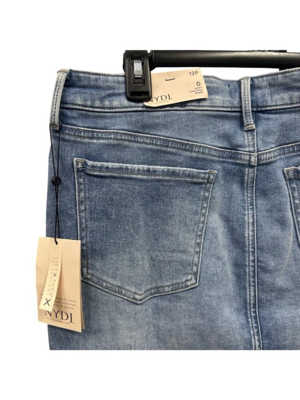 NYDJ Women's Size 12P Quinta 5 Pocket Stretch Denim Jean Skirt Just Above Knee - Picture 8 of 9